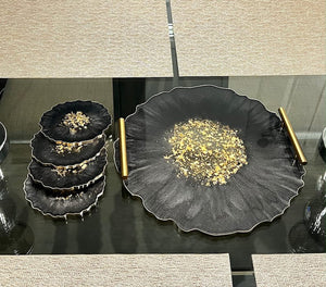 Luxury Gold Geode Resin Tray